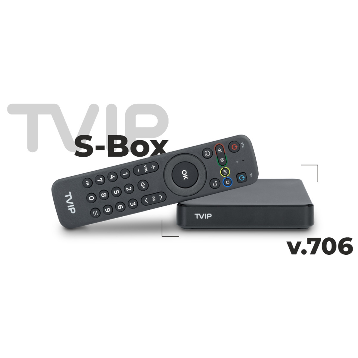 TVIP S-Box v.706 4K UHD Android 11 IP-Receiver (HDR, Dual-WiFi, LAN, Bluetooth, HDMI, USB, MicroSD)