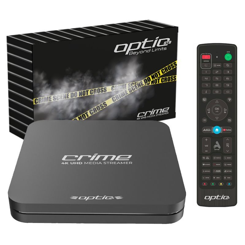 Optic STB Crime 4K UHD IPTV Player Android 10 H.265 1GB RAM 8GB Flash Wlan