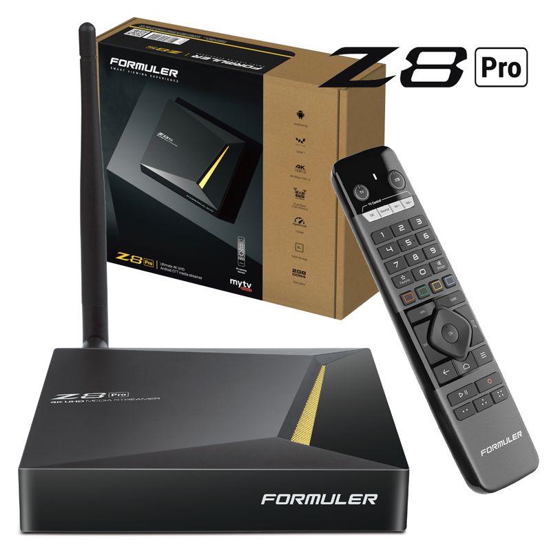 formuler-z8-pro-4k-uhd-iptv-android-7-player-h265-2gb-ram-16gb-flash-gigabit-5ghz-wlan-schwarz Formuler Z8 Pro 5G 4K UHD IPTV Android 7 Player H.265 2GB RAM 16GB Flash Gigabit 5GHz Wlan Schwarz