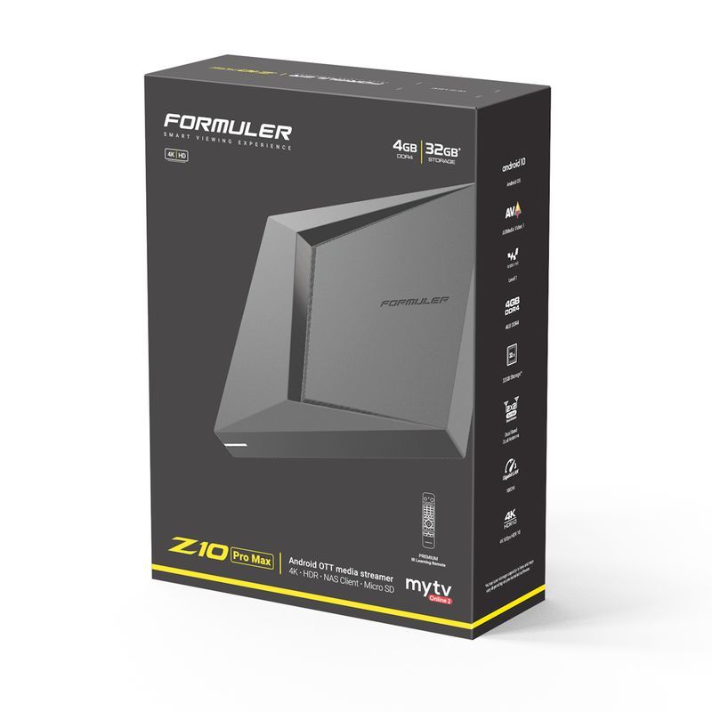 Formuler Z10 PROMAX 4K Android 10 OTT Medien-Streamer 4GB RAM 32GB Flash Wlan