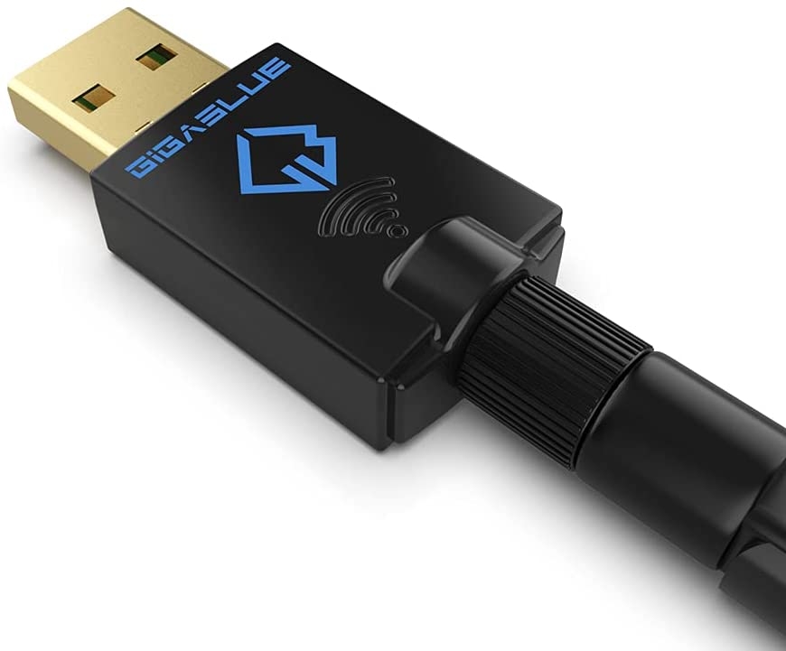 GigaBlue Ultra 600Mbps W-LAN 2.4 & 5 GHz USB 2.0 WiFi Dual Band Adapter 5GHz+2.4GHz 5dBi Antenne