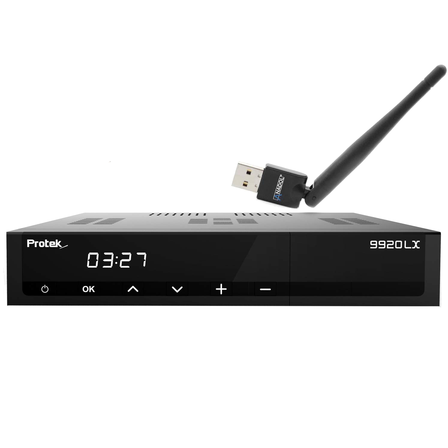 Protek 9920 LX E2 Linux Full HD 1080p HEVC H.265 IPTV Wlan 1xDVB-S2 Sat Receiver Schwarz