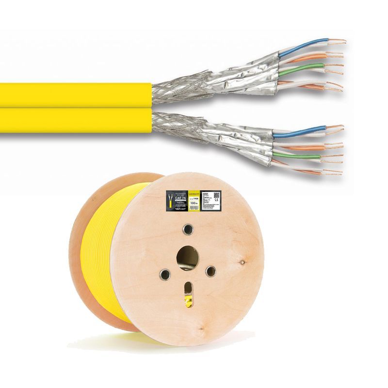 Duplex Cat.7A KUPFER Verlegekabel Netzwerk Installation AWG 23/1 Simplex1000Mhz ,100m