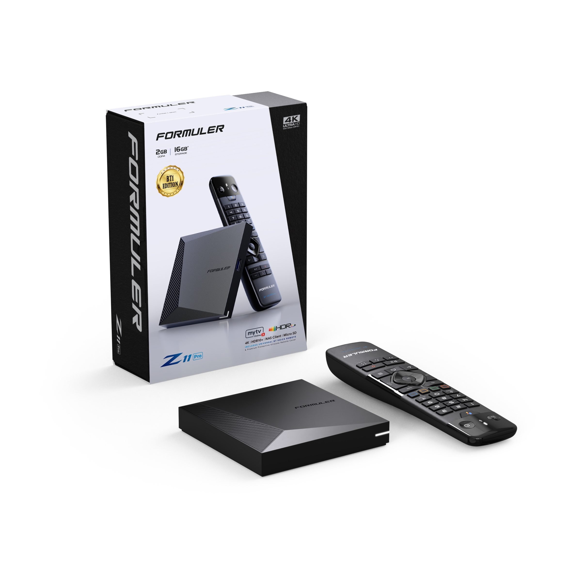 Formuler Z11 Pro BT1-Edition 4K UHD Android 11 IP-Receiver HDR10, Dual-WiFi, HDMI, USB 3.0, MicroSD