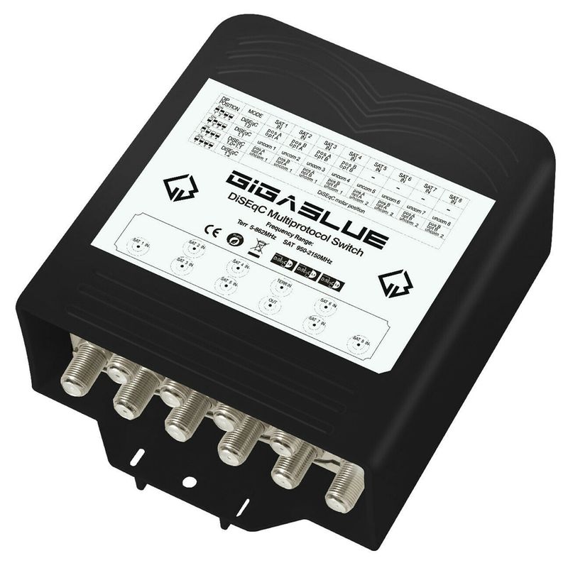 GigaBlue Ultra DiSEqC Schalter 8/1 Wetterschutz SAT Umschalter Switch LNB 4K UHD