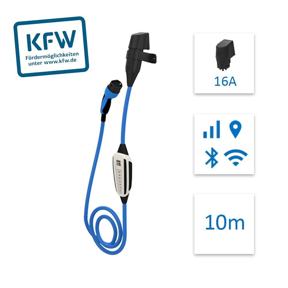 NRGkick KfW Select 10m, 22kW, WLAN, Bluetooth, GSM/GPS/SIM, Wandsteckdose 16A, 12201008 (förderfähig)