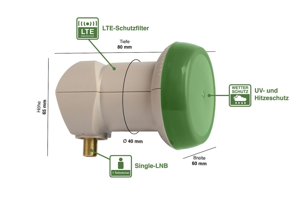 Humax Green Power Single LNB 313 Sat Single-LNB 0,1dB 1 Teilnehmer 
