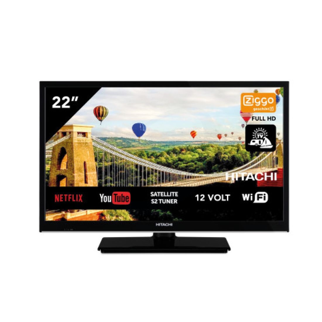 Hitachi 22HE4002 Android TV Smart Wifi 22 Zoll 56cm Full HD LED TV DVB-S2/C/T2 - 12V / 230Volt