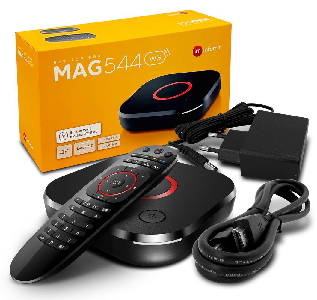 MAG 544w3 UHD 4K Linux IP-Receiver (WiFi, LAN, HDMI, USB, Dolby Digital+, IP-Mediaplayer, Schwarz)