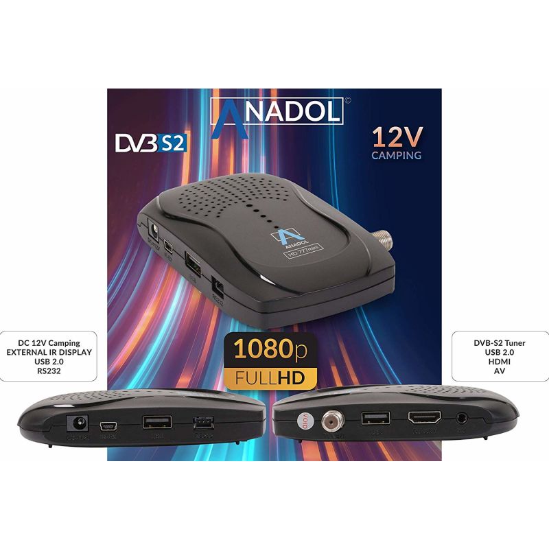 Anadol HD 777 Mini Full HD 1080p HDMI USB mit PVR 1x DVB-S2 Sat Receiver Schwarz