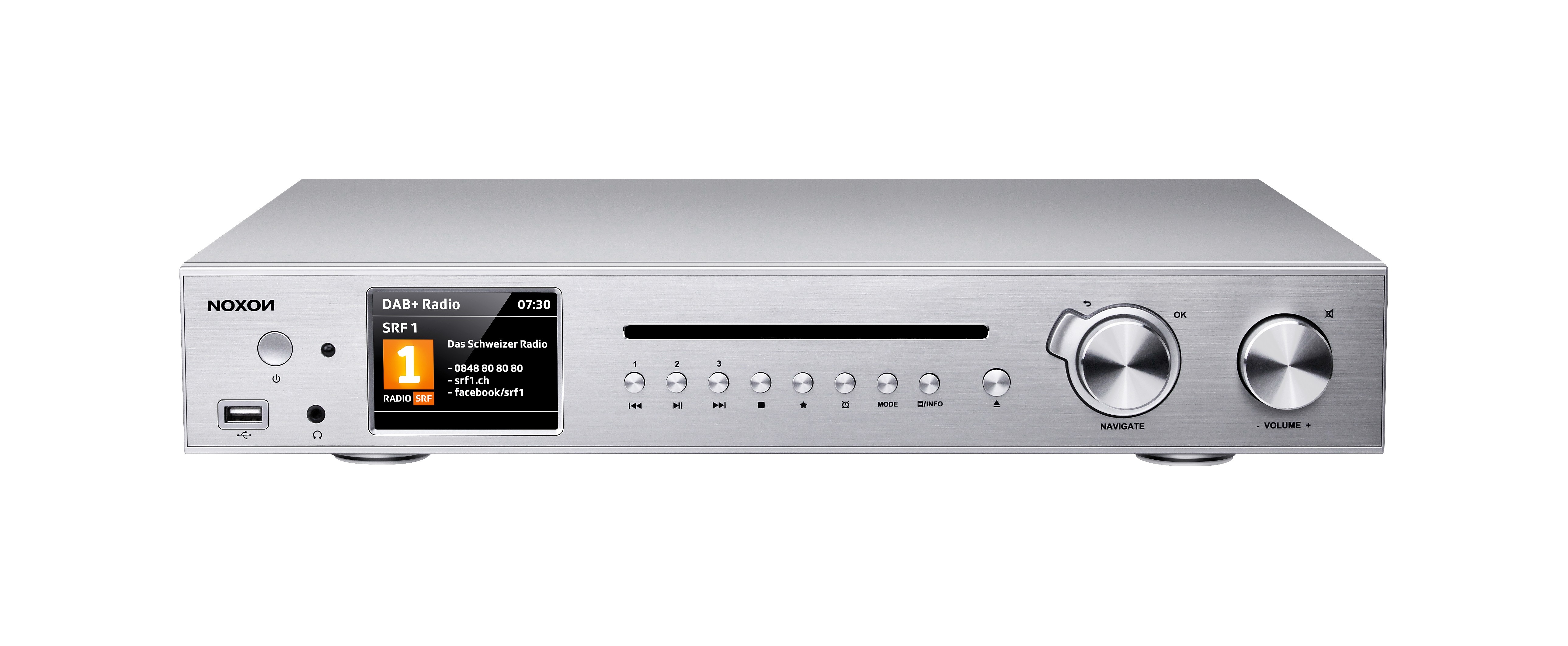 Noxon A 571 CD silber Internetradio DAB+UKW Tuner Spotify Bluetooth, USB, LAN + WLAN