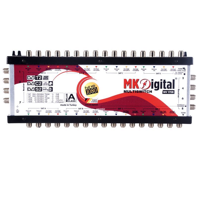 MK Digital MV 1708 Multischalter, Multiswitch SAT Verteiler 17 auf 8 kaskadierbar