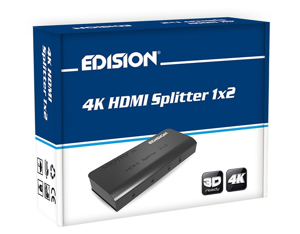EDISION 4K HDMI Splitter 1x2 Verteiler Ultra HD, Full HD, CEC