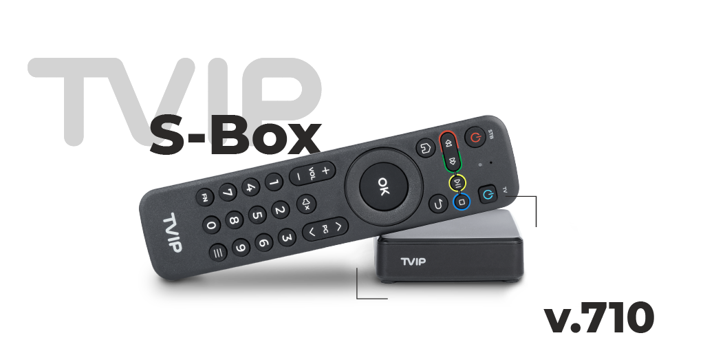 TVIP S-Box v.710 4K UHD Android 11 IP-Receiver (HDR, LAN, Bluetooth, HDMI, USB, MicroSD)
