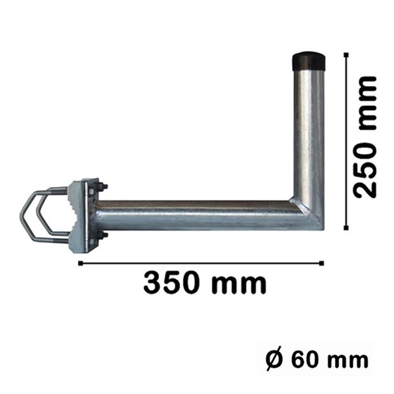 Wand Halterung mit Schellen Balkonhalter Feuervezinkt 35cm Ø60mm