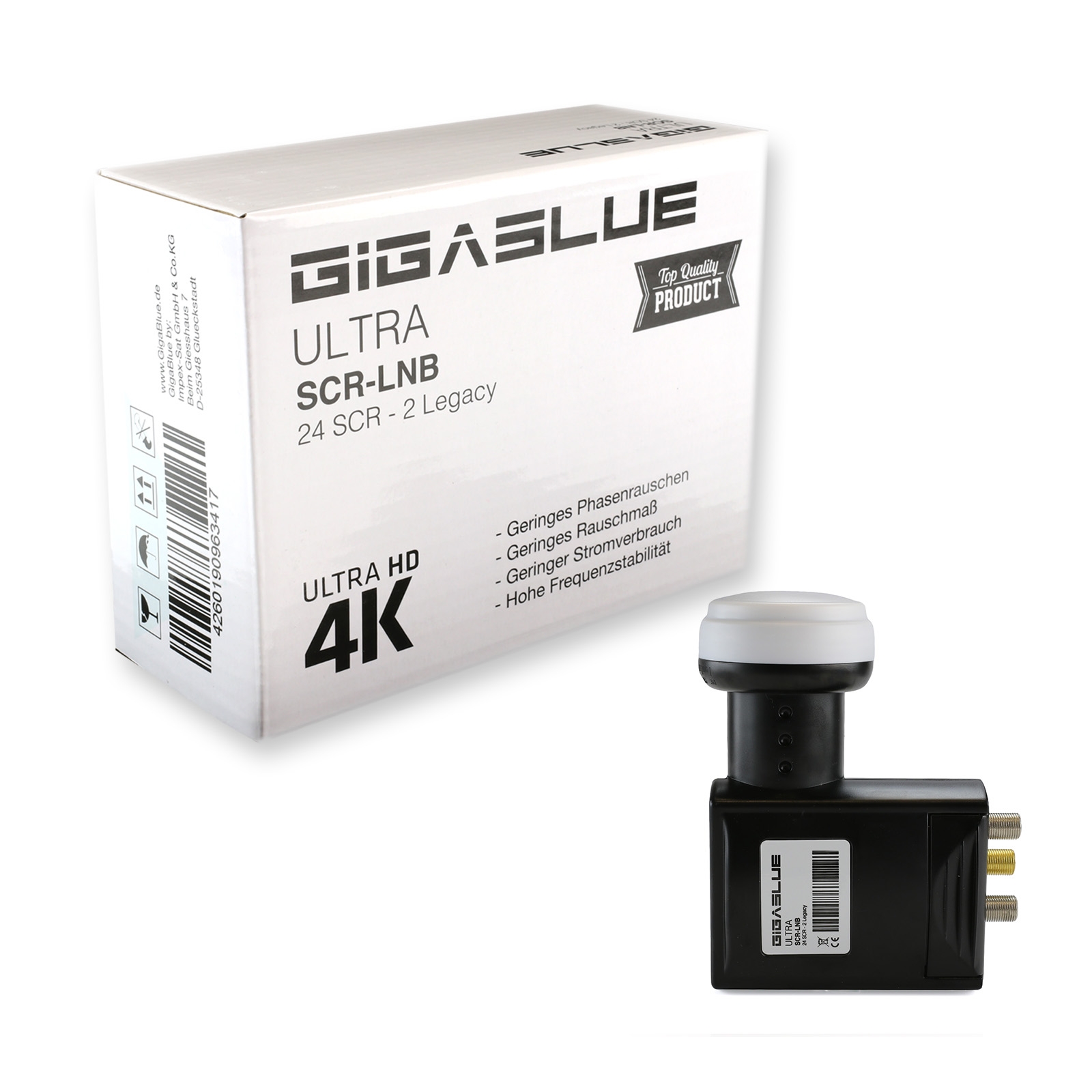 Gigablue Ultra SCR-LNB 24 SCR - 2 Legacy UHD 4K Unicable LNB 0.2dB