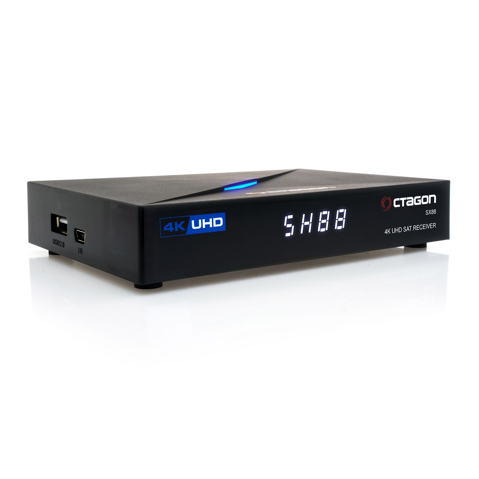 OCTAGON SX88 4K UHD S2+IP HDMI USB Kartenleser H.265 Stalker IPTV Multistream Receiver Schwarz