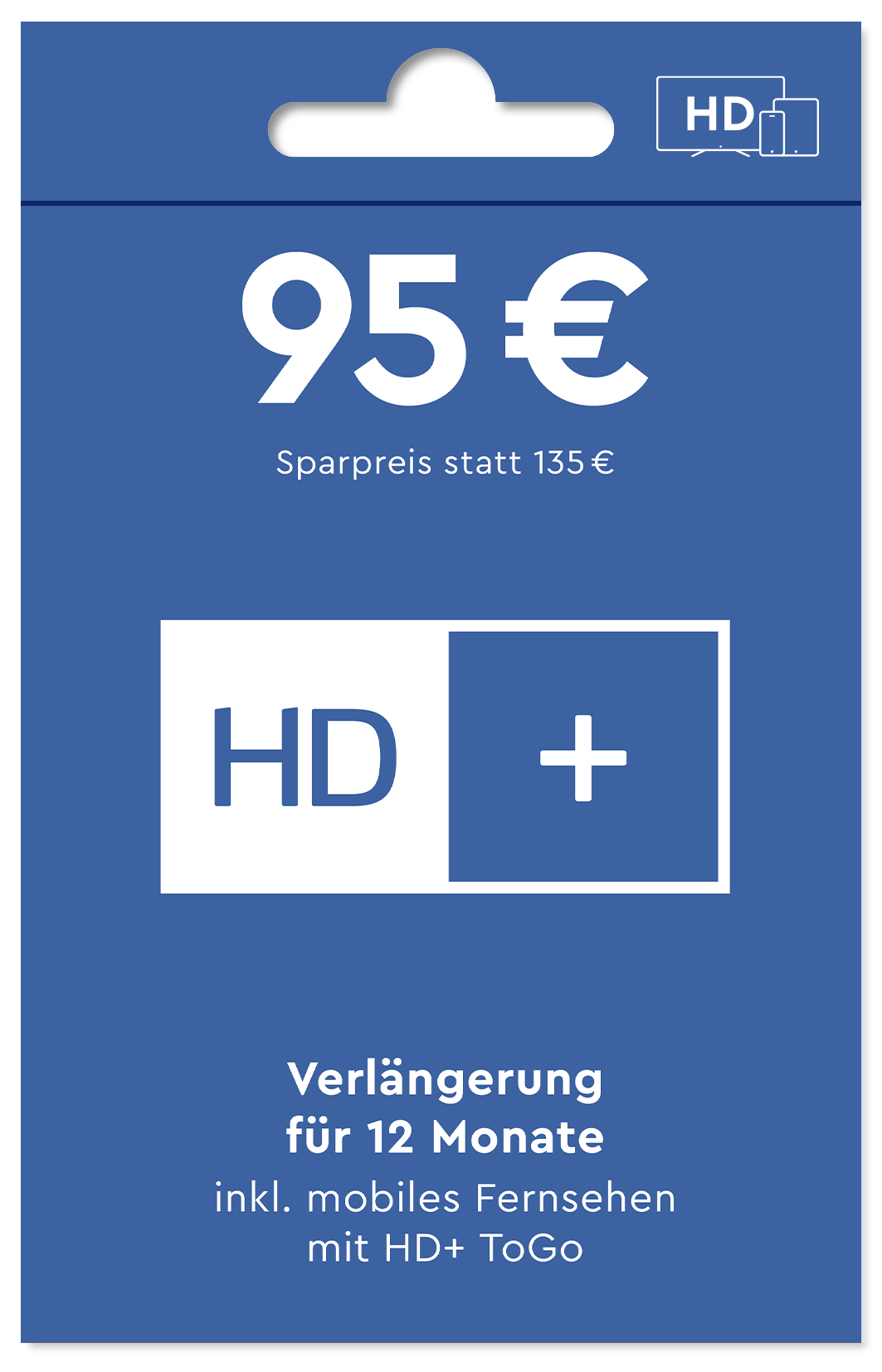HD+ inklusive HD+ ToGo Verlängerung für 12 Monate (für alle HD+ Karten HD01/02/03/04/05