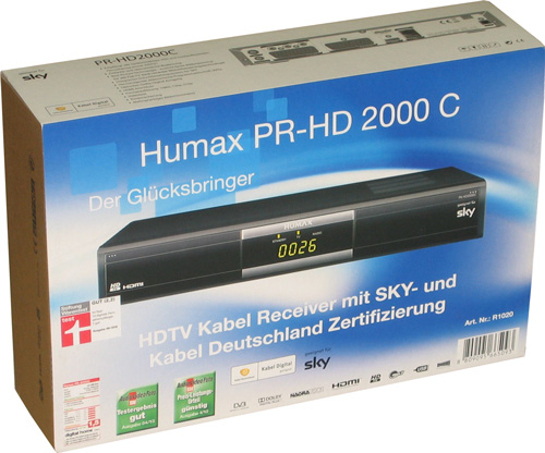 Humax PR HD 2000 C Receiver schwarz Sky / Kabel Deutschland