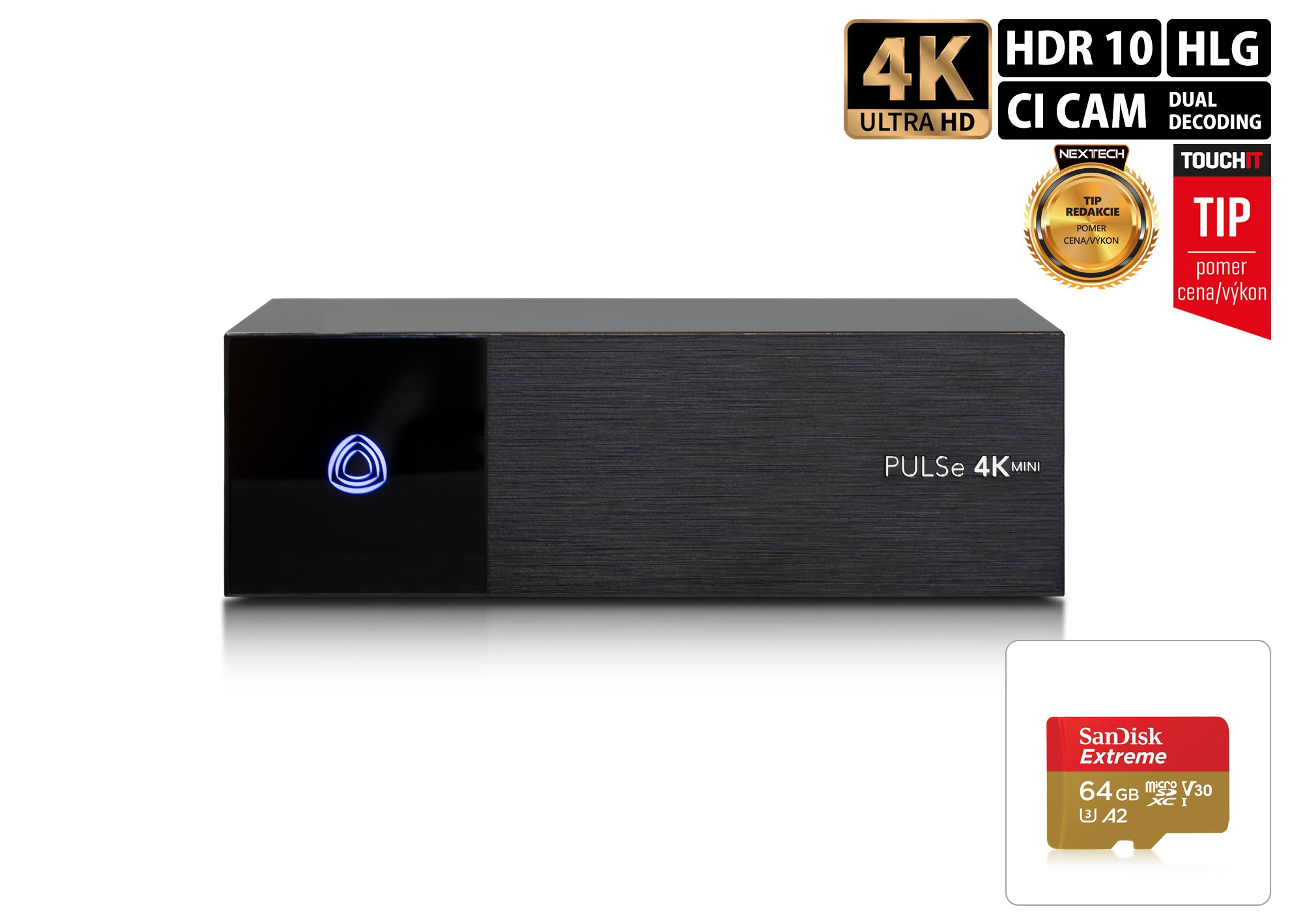 AB PULSe 4K MINI (1x Tuner DVB-S2X + 64GB MicroSD)