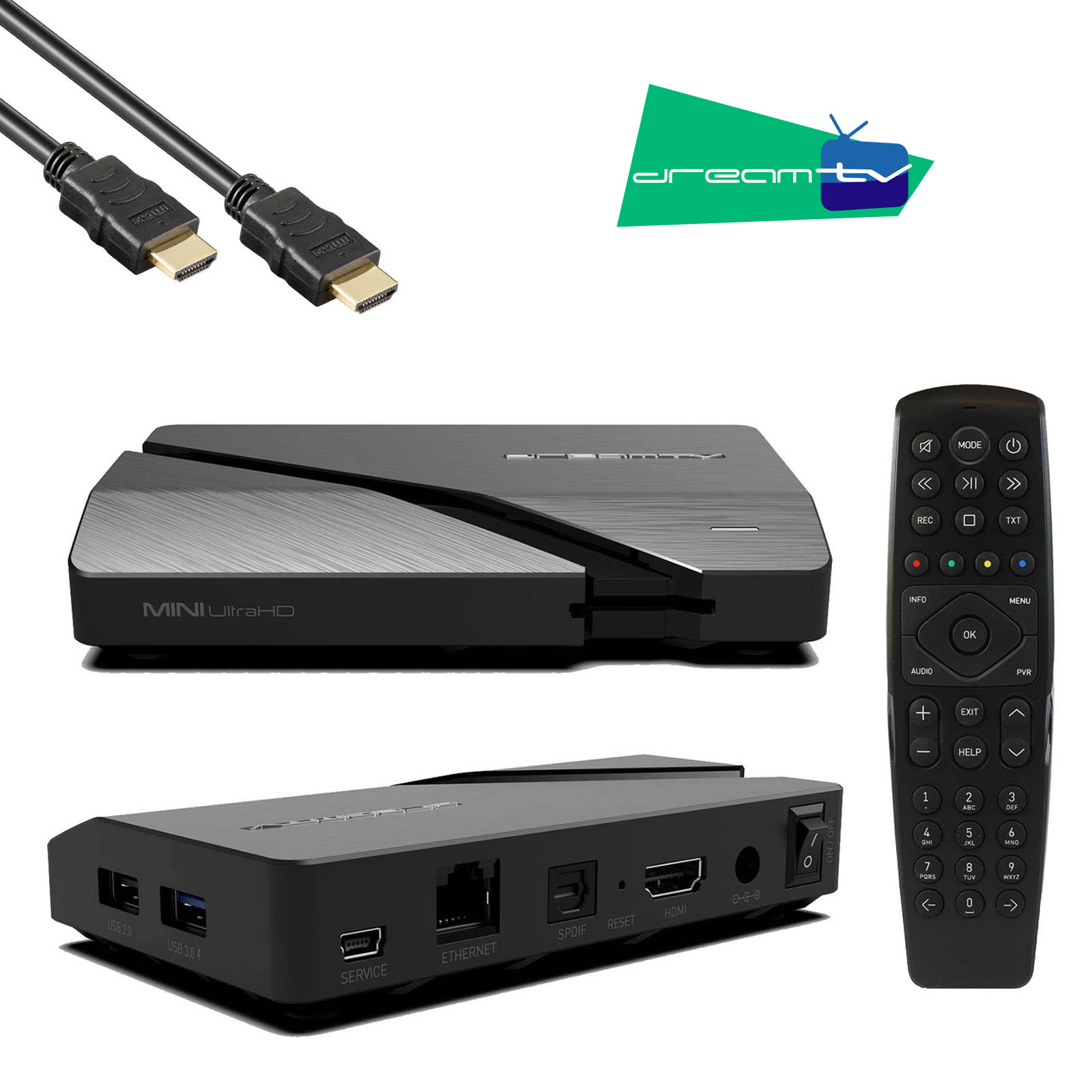 DreamTV Mini Ultra HD Android 9.0 TV IP Media Player Dual Wlan Bluetooth Smart TV Box B-Ware