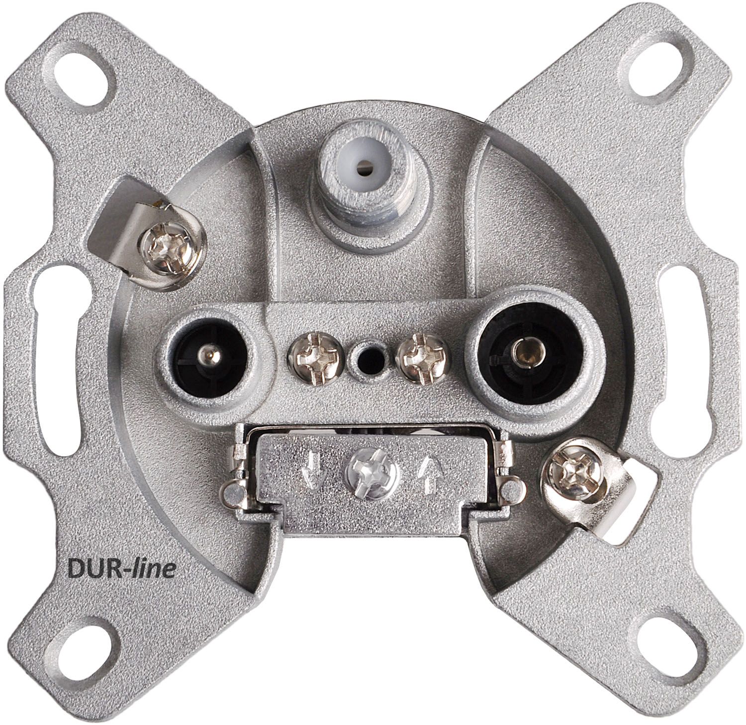 DUR-line 63001 Durchgangsdose 3-Loch mit Diode 10dB DC-Durchlass Rahmen & Deckel