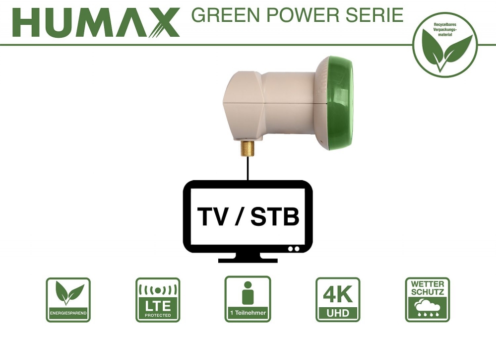 Humax Green Power Single LNB 313 Sat Single-LNB 0,1dB 1 Teilnehmer 