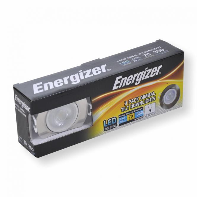Energizer LED Downlights 3er Set Chrom gebürstet 3x5W 
