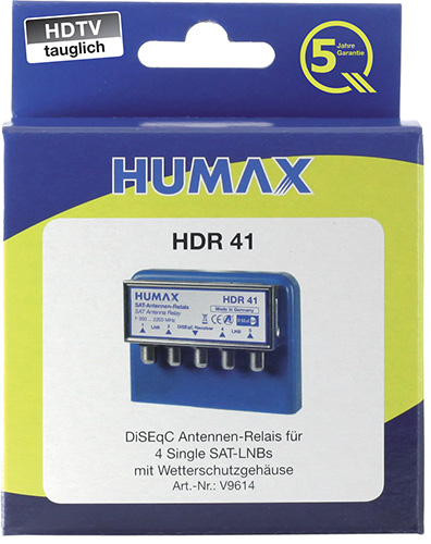 Humax HDR 41 4x1 DiSEqC 2.0 Relais mit Wetterschutzgehäuse (WSG)