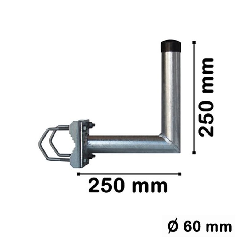 Wand Halterung mit Schellen Balkonhalter Feuervezinkt 25cm Ø60mm