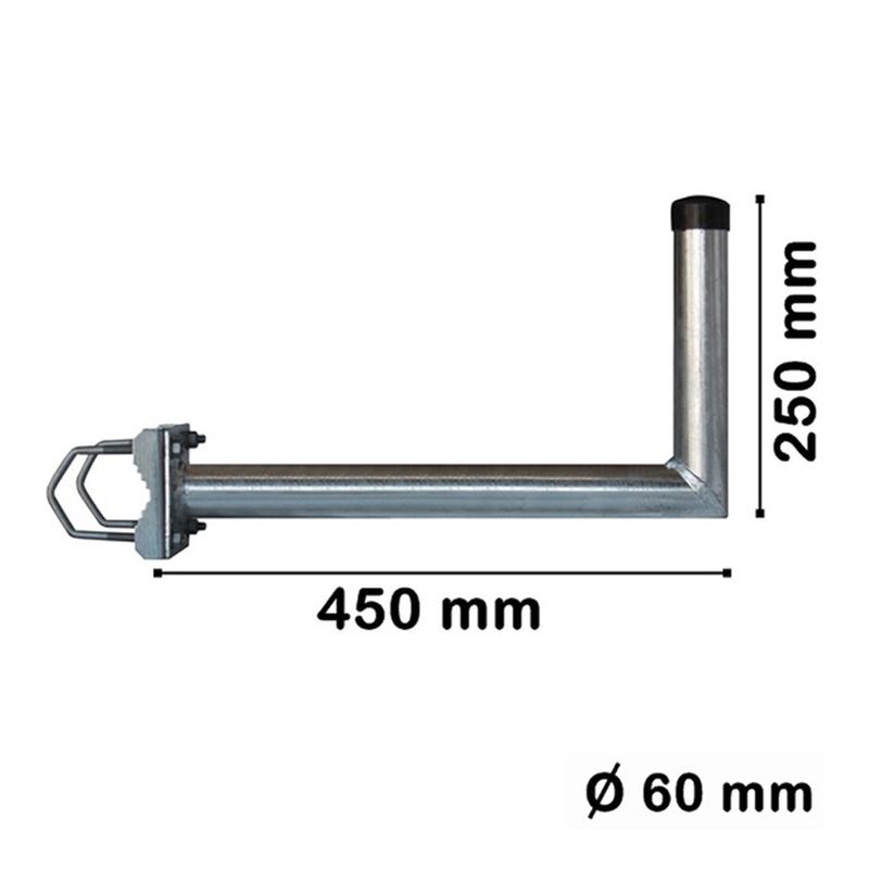 Wand Halterung mit Schellen Balkonhalter Feuervezinkt 45cm Ø60mm