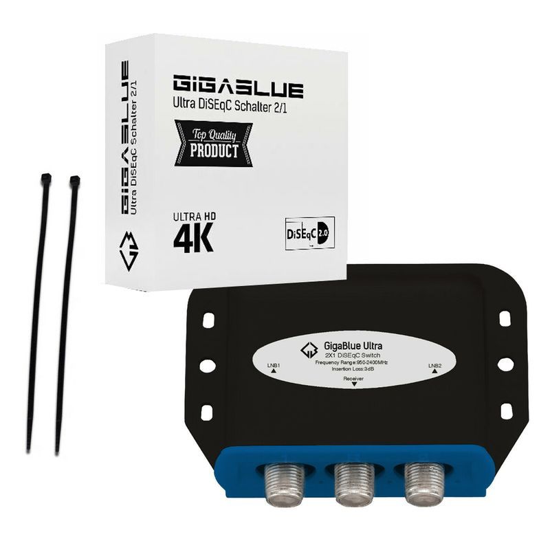 PremiumX 4x DiseqC Schalter 2/1 2.0 PXD-21 Umschalter 2.0 Switch Diseq C mit Wetterschutzgehäuse DVB-S/ DVB_S2 SAT DIGITAL FullHD 3D und HDTV 