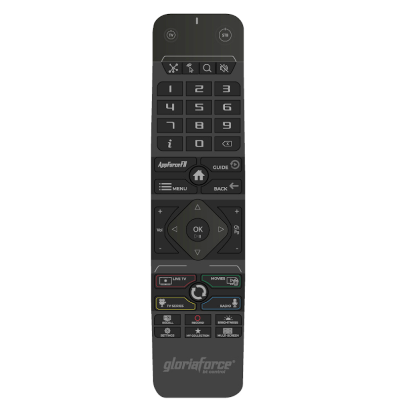 GloriaForce RTX Bluetooth Fernbedienung mit TV-Steuerung für RTX - Duo, Quattro, Uno , Zero