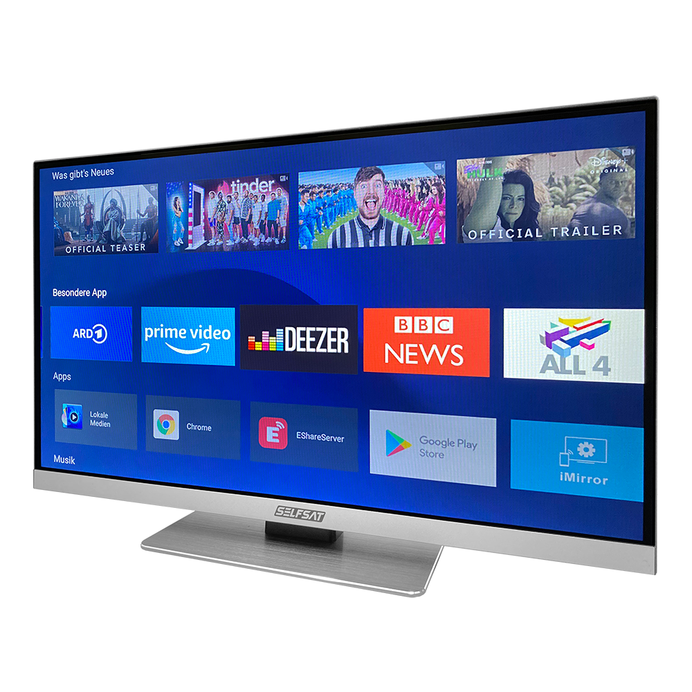 SELFSAT SMART LED TV 1255 (55cm/22") rahmenloser TV inkl. DVB-S2/C/T2 HD Tuner mit WLAN u. Bluetooth