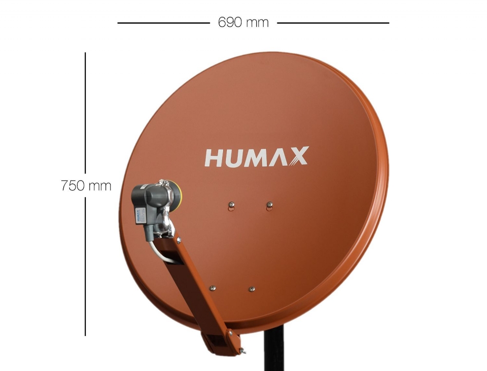 Humax Professional 90cm Alu Satellitenspiegel ziegelrot